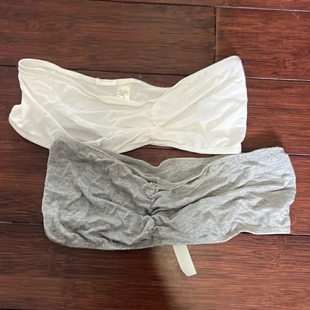 Gypsey Junkie Bandeaus - Gray & White - Size Small - 2 Bandeaus